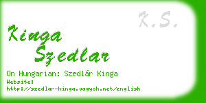 kinga szedlar business card