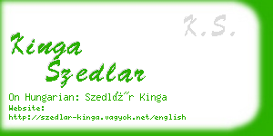 kinga szedlar business card